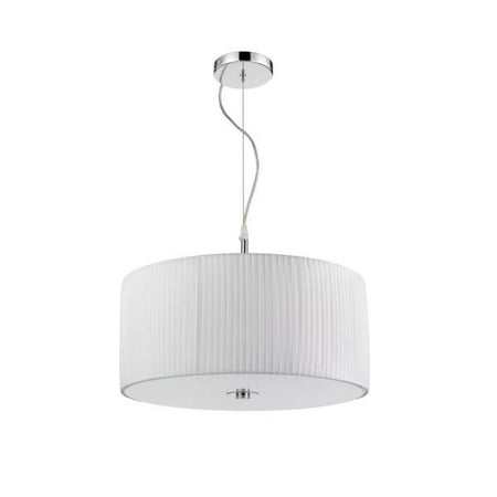 Golden Lighting Solal 3 Light Pendant in Chrome with White Pleated Fabric Shade