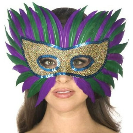 Adult Mardi Gras Feather Eye Mask