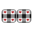 thumbnail image 7 of Bingfone Heart Black Buffalo Plaid Gingham Print 2-Piece Sun Shade Front Windshield - Foldable Car Front Window Sunshades For Most Sedans Suv Truck - Small, 7 of 7