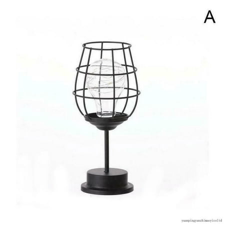 

Retro Table Lamp Geometric Wire Industrial LED Light Bulb Light Desk F5R3