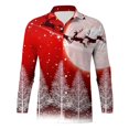 thumbnail image 1 of Camisa de diseño nuevo de Elk Snowman para hombre con botones superiores manga larga informal para festivales al aire libre tallas S a 6xl, 1 of 6