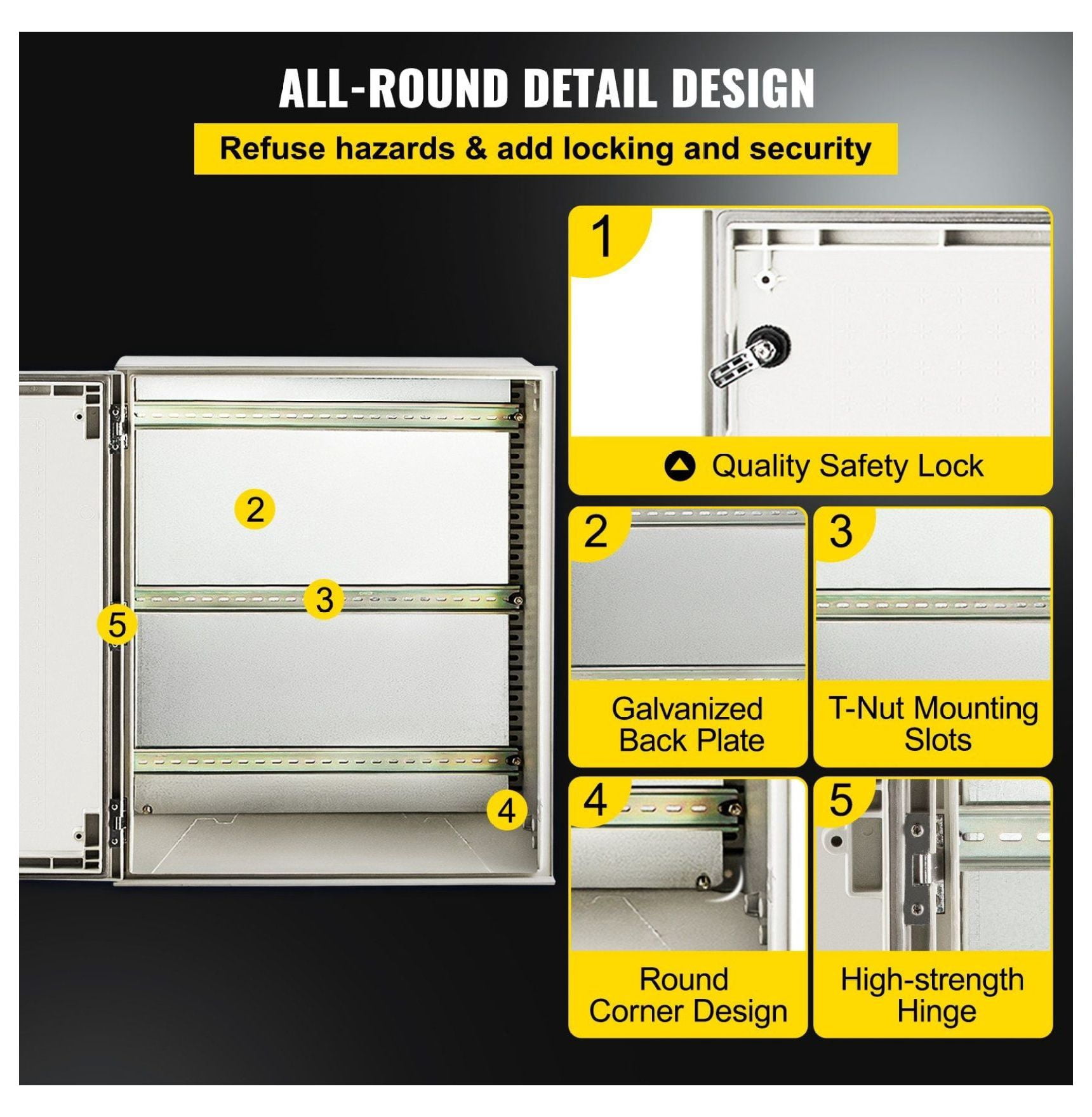 NEMA 4X Enclosure Fiberglass Electrical Box 24x20x9", IP66 Waterproof Outdoor Junction Box, Mounting Plate Included, Industrial & DIY Projects