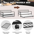 thumbnail image 5 of Gewnee Twin Metal Daybed with Trundle,Heavy Duty Bed Frame Sofa Bed Set,Black, 5 of 8