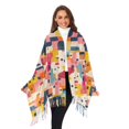 thumbnail image 3 of FORMRS Womens Scarf Winter Soft Long Big Warm Shawls Wrap Tassel Scarves, Art Geometric, 3 of 9