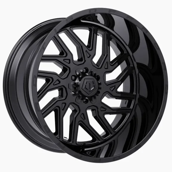 1 TIS 22x10 8x180 -19 544RB Black and Red Wheel Rim