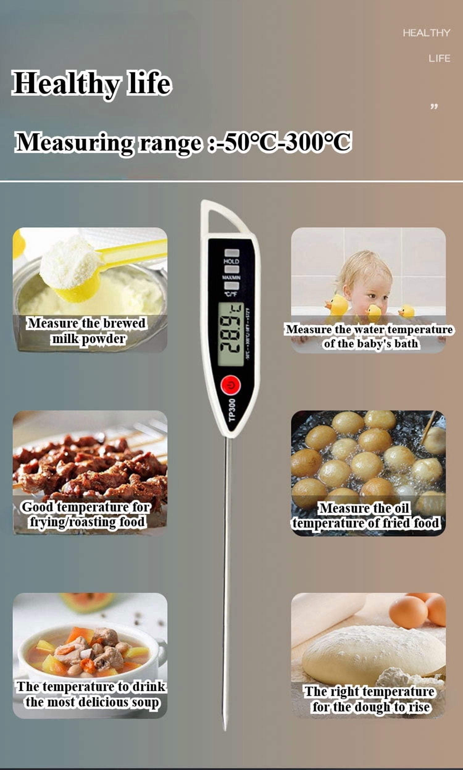 LAATIKUI Meat thermometer food grill measurement waterproof probe thermometer