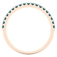 thumbnail image 5 of 0.285 ctw Wedding Band for Women - 14K Rose Gold Simulated Turquoise Stackable Eternity Ring, 5 of 6