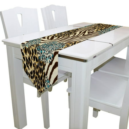 Popcreation Animal Tiger Zebra Print Table Runner Decoration