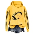 thumbnail image 2 of YVNAURA Long Sleeve Football Mom Hoodie Game Day Sweatshirt for Women Heart Graphic Oversized Pullover Casual Hooded Top with Pocket Cozy Fleece Fall Winter Wear, Yellow,L, 2 of 4