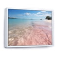 thumbnail image 2 of Designart "Sandy Beach in Pink Hues I" Landscapes Floater Framed Wall Art Living Room, 2 of 7