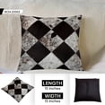 thumbnail image 5 of 15 x 15 Inch Cowhide Cushion Covers – Patchwork Design Using Real Cowhide Skin and Faux Leather Back – Durable, Luxurious, and Reversible for Home Décor, 5 of 6