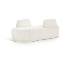 Meridian Furniture Argyle Cream Chenille Fabric Chaise/Loveseat