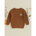 thumbnail image 2 of Bagilaanoe Toddler Baby Girl Boy Knitted Sweater Long Sleeve Embroidery Pullover 2T 3T 4T 5T Kids Warm Jumpers Tops Fall Loose Knitwear, 2 of 9