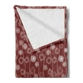 thumbnail image 2 of Abstract Soft Flannel Fleece Blanket, Square Shaped Spirals Between Vertical Wavy Lines Simplicity and Geometry, Cozy Plush for Indoor and Outdoor Use, 50" x 70", Burgundy and White, by Ambesonne, 2 of 5