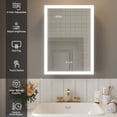 thumbnail image 3 of Bathroom Cabinet Medicine Cabinet,LIGMIRR  Lighted Medicine Cabinet with Mirror 28"*20"Wall Mount Aluminum, Defogger, Dimmer, Digital Clock & Temp Display, Surface Mount, 3 of 9