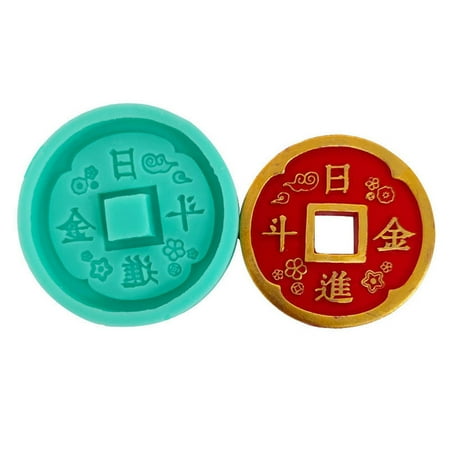 

BOOMTB Silicone Candle Molds 3D Copper Coin Plaque Cupcake Mould Baking Mold Soap Molds