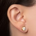 thumbnail image 2 of Aretes de oro 14k GIALLO Broquel Agua de flor de oro amarillo brillante con madre perla y circonia, 2 of 4