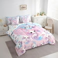 thumbnail image 4 of Feelyou Kawaii Axolotl Teens Twin Bedding Sets 7-Piece, Pink Blue Dreamy Animal Bedding Comforter Set, Cartoon Love Heart Reversible Sheet Sets, Microfiber Bedroom Decor, 4 of 8