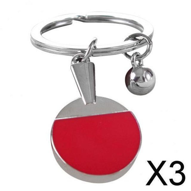 Paquete De 3-6 Mini Llavero Colgante De Tenis De Mesa Llavero Regalo - Rojo 3 piezas