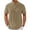 Khaki, variant on Mens Henley Short Sleeve T-Shirt, Linen Button Henley Closure for Mens Big and Tall Summer, Blue, Size XXL