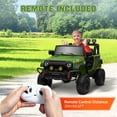 thumbnail image 6 of Qaba 12V Ride on Truck, Battery Powered Electric Car for Kids with Parent Remote, 4 Suspension Wheels, Music Horn LED Lights, Green, 6 of 9