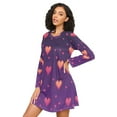 thumbnail image 3 of FORMRS Womens Long Sleeve Nightgowns Crew Neck Sleep Shirt Soft Pajamas Sizes S-3XL, Love in The Clouds, 3 of 8
