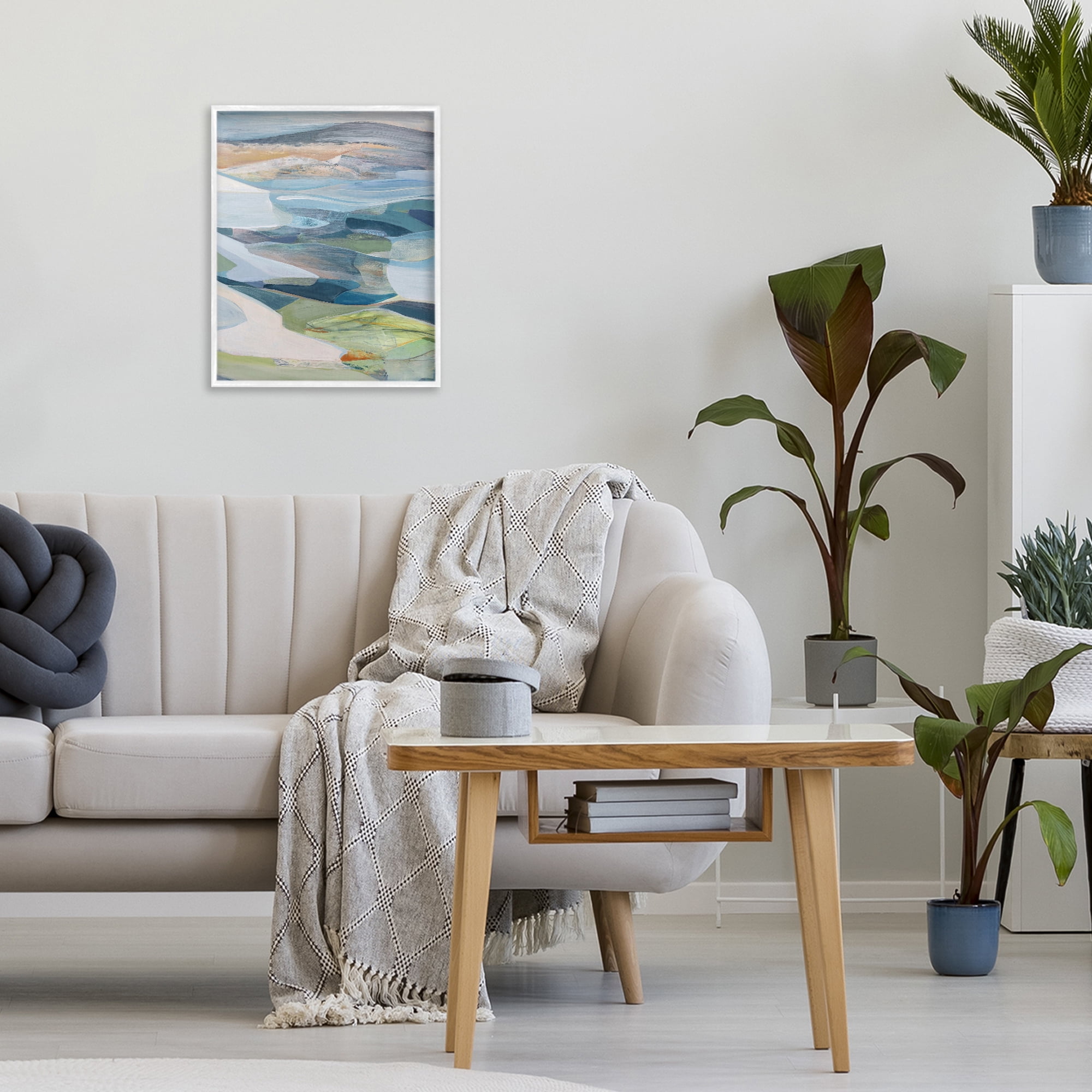 Stupell Industries Shifting Horizons Distortion White Framed Giclee Art, design by Farren Lee