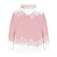 thumbnail image 4 of Men’s Pullover Hoodie with Reindeer and Snowflake Print Holiday Theme Long Sleeve Hooded Sweatshirt Casual Fit Pink L, 4 of 4