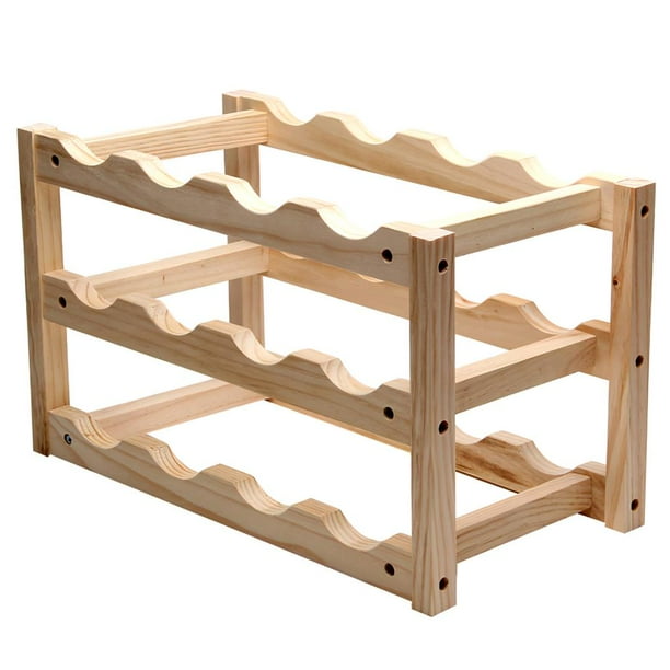Soporte Para Vino Estante De Madera Para Vino Estante Para Vino Soporte De Exhibición Para Gabinete De Vino Para El Hogar Sala De Estar Cocina Bar Methold HA017291-00