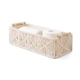 thumbnail image 1 of Macrame Storage Baskets, Stylish Home Decor For Bathroom Living Room, Decorative Storage Boxes With Wood Handles, Multipurpose Storage Gift Basket Option (Set Of 2), 1 of 5