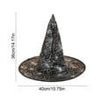 thumbnail image 3 of Hvmvliv Halloween Witch Hat for Kids 15in Oxfords Fabric Halloween Hat Holiday Party Makeup Dress Up Prop Halloween Festive Decoration Hat Suitable for Indoor Outdoor Halloween Decoration Silver, 3 of 6