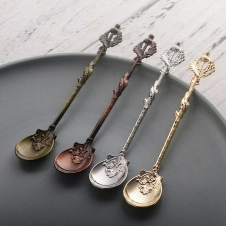 

21 Clearance 1pcs Thistle Flower Leaf Vintage Carved Coffee Spoon Tea Mini Ice cream Scoop Spoon Bar Accessories Tableware