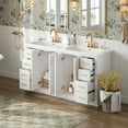 thumbnail image 3 of Harper & Bright Designs 60'' Bathroom Vanity Sink Combo , Modern Bathroom Cabinet Freestanding with Drawers, Bathroom Storage Cabinet with Soft Closing Doors, White, 3 of 11