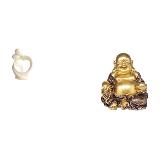 CoudarTitie Abstract Figurine Ornament Lover Statues Artistic Collection Couple Sculpture Resin Statue Maitreya Buddha Sculpture Buddhist Chinese Feng Shui Tabletop Ornament Laughing Buddha