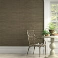 thumbnail image 3 of Kenneth James by Brewster 2732-80075 Kowloon Charcoal Sisal Grasscloth Wallpaper, 3 of 4