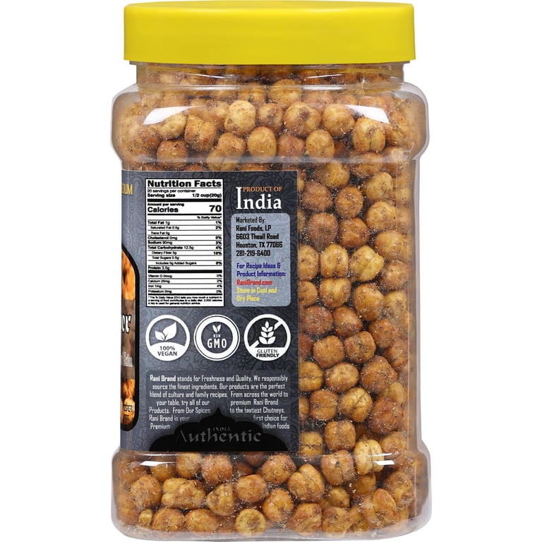 Rani Roasted Chana (Chickpeas) Black Pepper Flavor 14oz (400g) PET