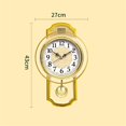 thumbnail image 2 of Reloj de pared oscilante retro europeo, sencillo y elegante, for sala de estar, dormitorio, silencioso, de cuarzo, dorado/marrón., 2 of 7