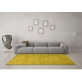 thumbnail image 3 of Ahgly Company Machine Washable Indoor Square Solid Yellow Modern Area Rugs, 3' Square, 3 of 4