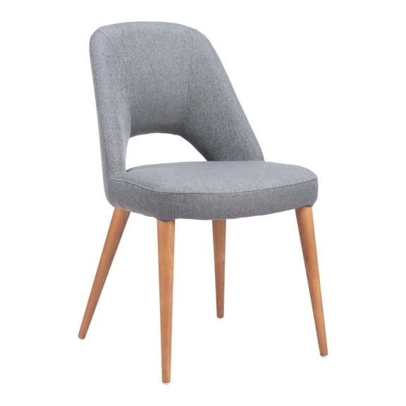 Leith Dining Chair Gray Dining Chair, Modern Style, Comfy and durable polyester fabric, Steel, Indoor Dining