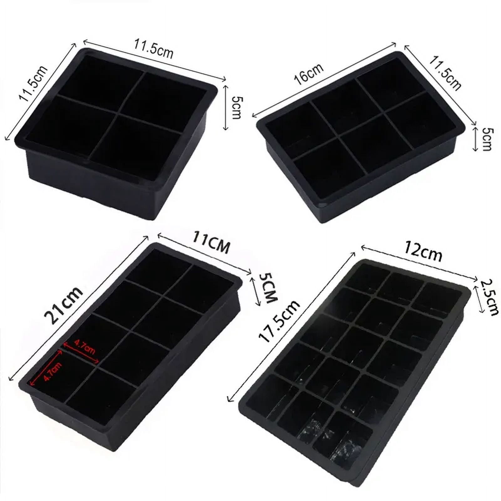 4/6/8/15Grids Silicone Ice Cube Molds Spherical Ice Molds Reusable Whiskey Ice Cube Molds Cocktail Freezer DIY Homemade Barware