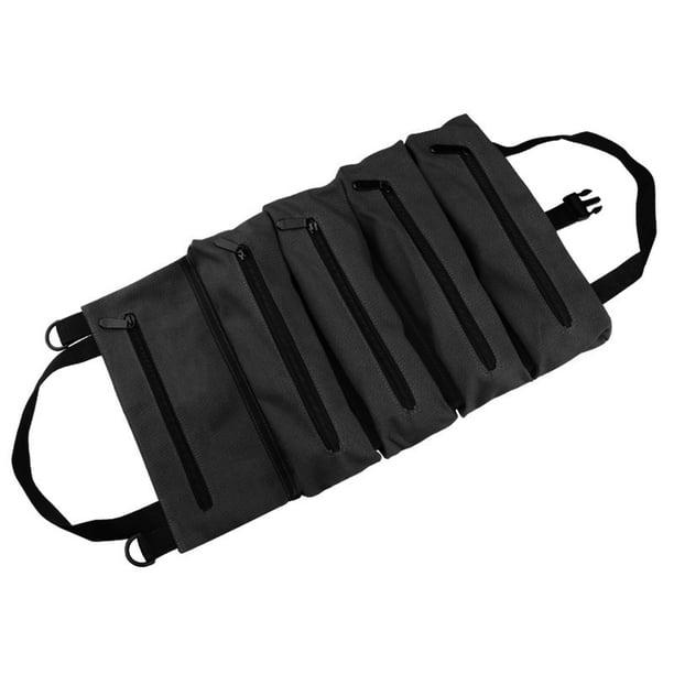 Kenally Bolsa de almacenamiento de lona enrollable con múltiples bolsillos portátil, llave inglesa, destornillador, alicates, tijeras, bolsa de Ventana automotriz Negro Kenally VI016994-04B