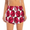 thumbnail image 4 of Lsque Tulips Flowers Printed Women's Running Shorts with Liner Pockets,Elastic Quick Dry Workout Athletic Gym Yoga Shorts,Womens High Waist Shorts-XX-Large, 4 of 9