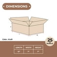 thumbnail image 6 of 25 Corrugated Shipping Boxes 13x7x7 - Durable ECT-32 Kraft Cartons, 6 of 6