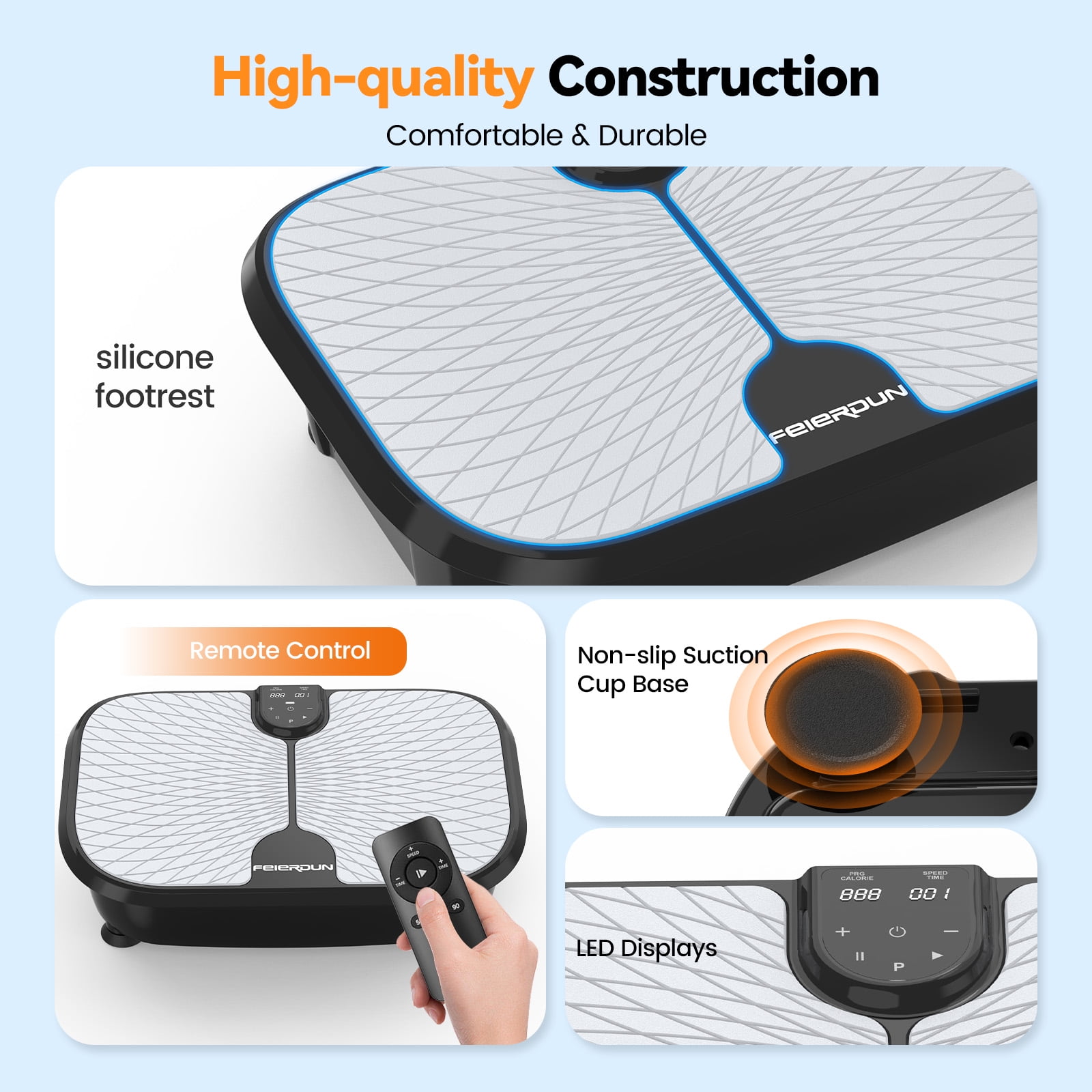 UPGO Vibration Platform Machine, full Body Workout Vibration Fitness Platform, 400 lbs Weight Capacity, Multiple Exercise Modes, Includes Resistance Bands and Remote Control.