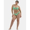 thumbnail image 2 of No Boundaries Women's and Women's Plus Terry Stripe High Leg Swim Bottoms, Sizes XXS-XXL, 2 of 4
