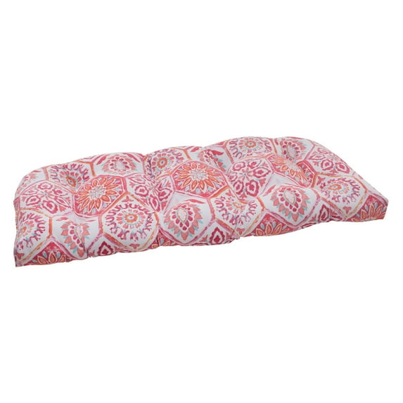 Pillow Perfect 507224 Summer Breeze Flame Wicker Loveseat Cushion
