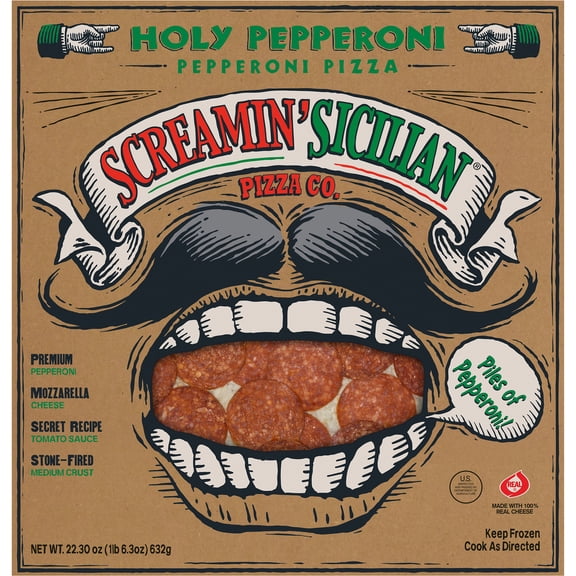 Screamin' Sicilian Original Pizzeria Crust Holy Pepperoni Frozen Pizza, 22.3 oz
