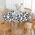 thumbnail image 3 of White and Black Of Leopard Print Round Fitted Tablecloth with Elastic Edge,Dining Table Cover Waterproof,Outdoor Round Tablecloth for Camping,Dining,Indoor and Outdoor, 3 of 7