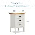thumbnail image 3 of ClickDecor Martin Solid Wood End Table Storage Nightstand with 3 Drawers, White, 3 of 8