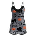 thumbnail image 5 of Hpapadks Halloween Women's Pajama Sets Cute Graphic Spaghetti Strap Camisole Tops and Shorts 2 Piece Sleepwear Sexy Womens Pjs Sets Grey, 5 of 6